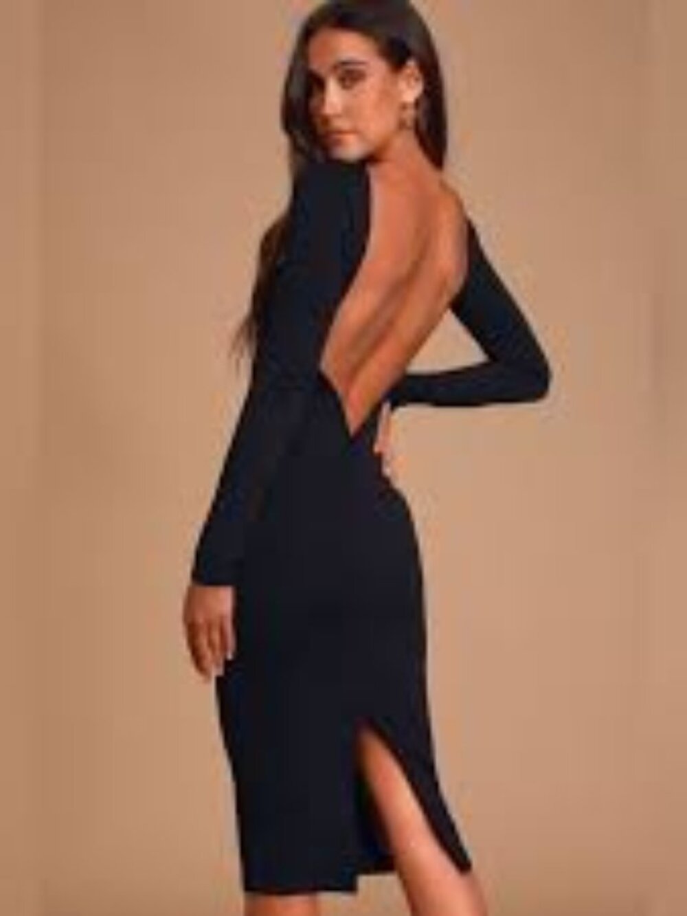 Lulus Black Backless Midi Dress